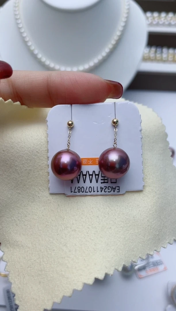 【闪购商品】淡水珍珠耳饰18K金镶嵌W99