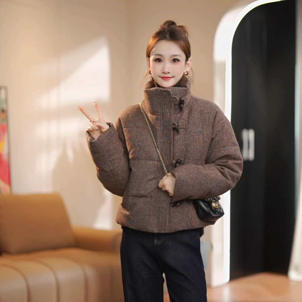 珩绣牛角扣Q2025冬新摩卡廓形白鸭绒羽绒服88219