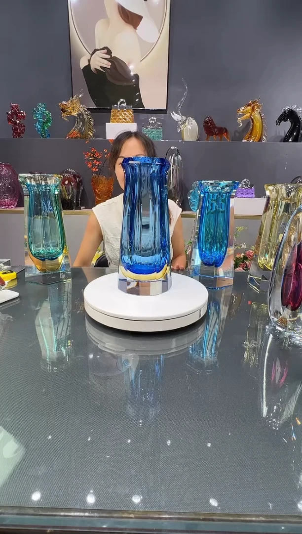 琉璃水晶琉璃花瓶1个   孤品