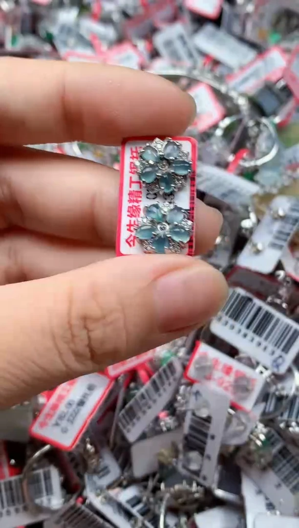 银S925镶嵌戒指翡翠天然A货缅甸翡翠
