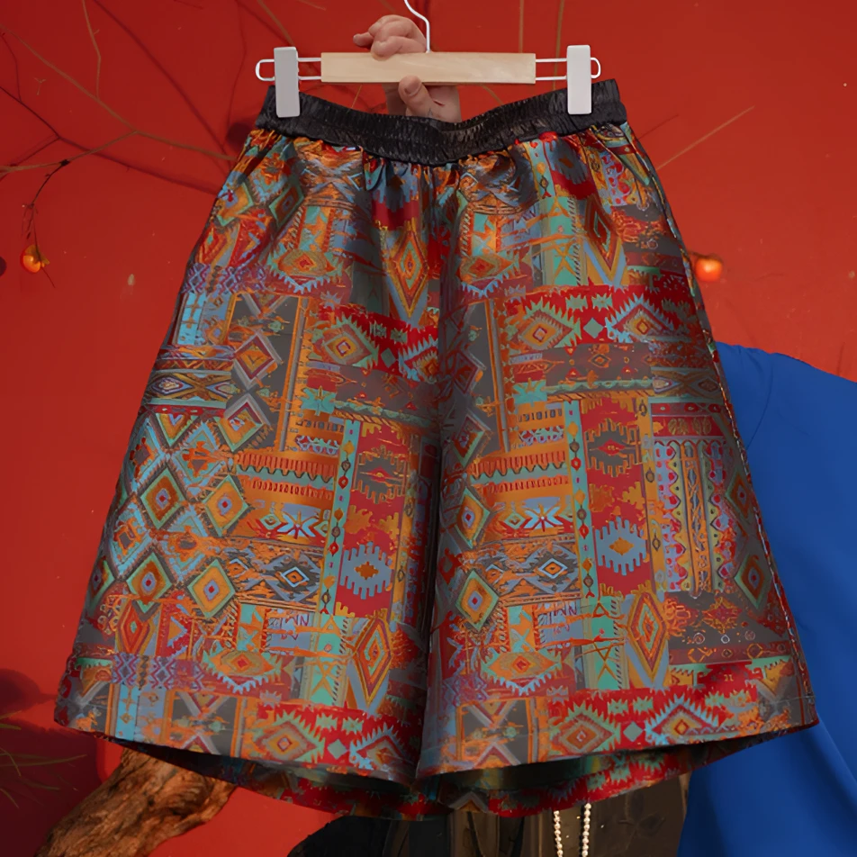 【焕夏墨晨】K2046-1仲夏花园巴洛克名族风刺绣苏绣短裤