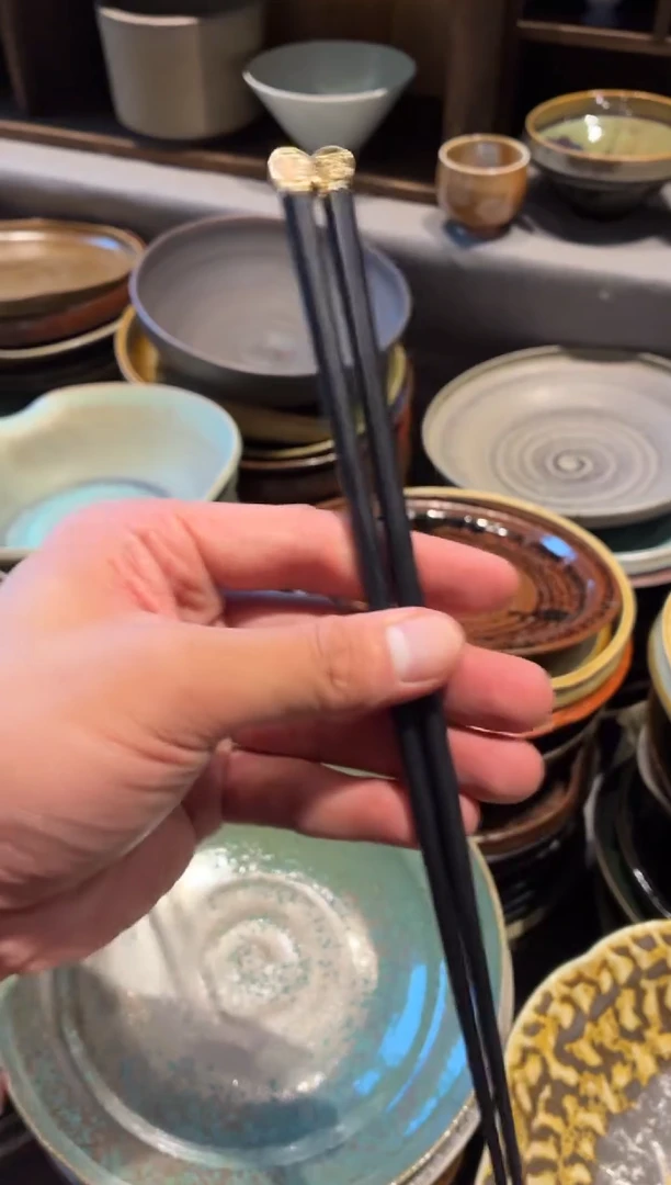 瓷片全量 合金黑筷（发2双）