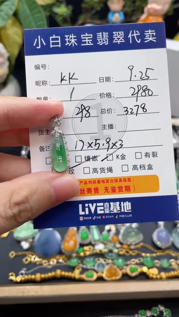 吊坠(不含链)18K金镶嵌翡翠k****5吊坠