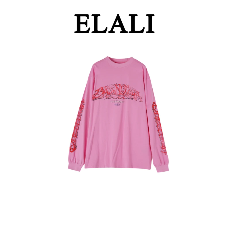 ELALI 时尚百搭长袖卫衣 3167玫红