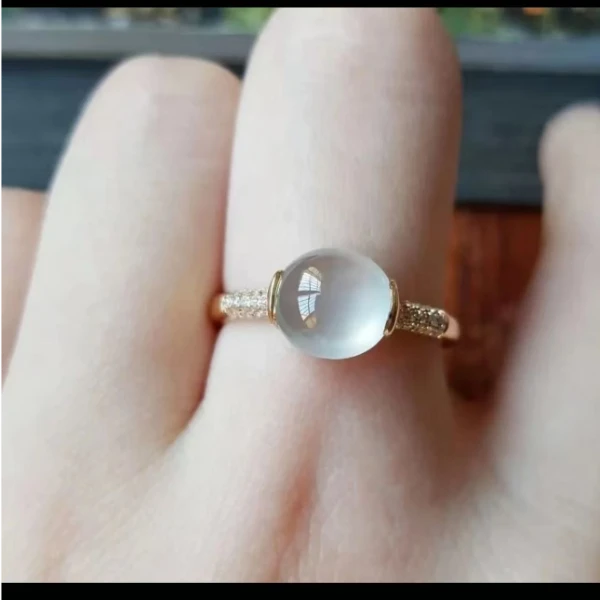 天然翡翠A货戒指18k镶嵌链接