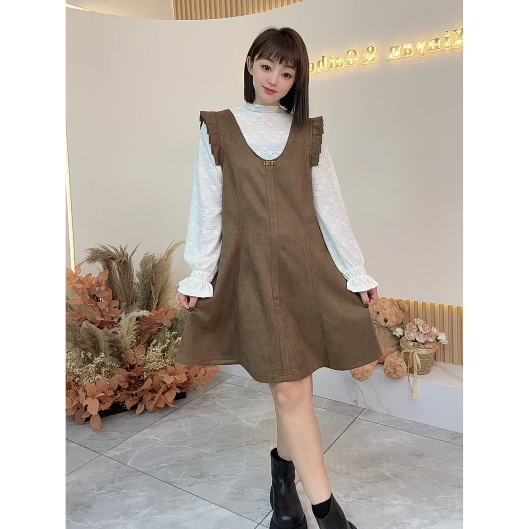 【鑫焱甄选】秋季时尚套装连衣裙衬衫显瘦休闲风背带裙套装