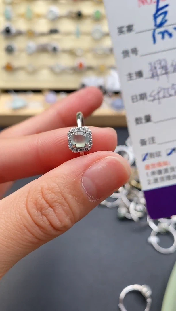 银S925镶嵌戒指翡翠11111111+1