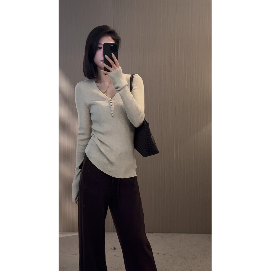 【ZZ严选】891秋冬极简风气质毛针织衫女显瘦百搭套头毛衣