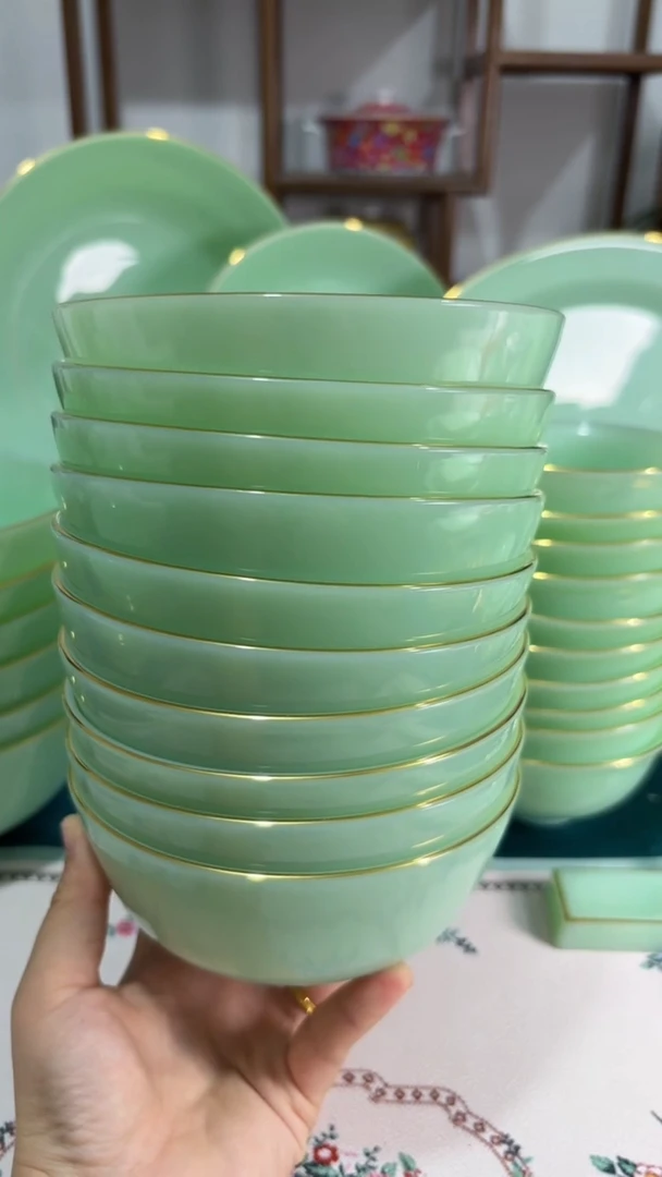 瓷5.5英寸玉瓷碗10个口径13.8厘米