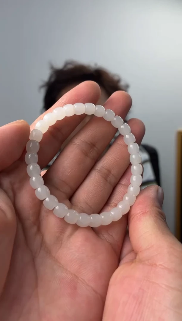未镶嵌手串和田玉（白玉）噶玛珠宝  6-7mm