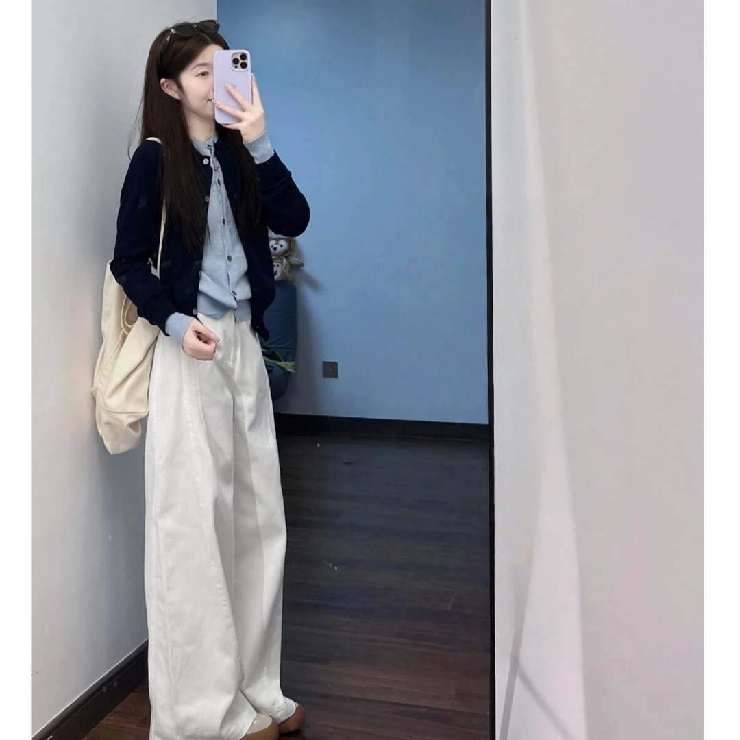秋季假两件针织衫阔腿裤两件套装女士网红洋气小众炸街高级感套装