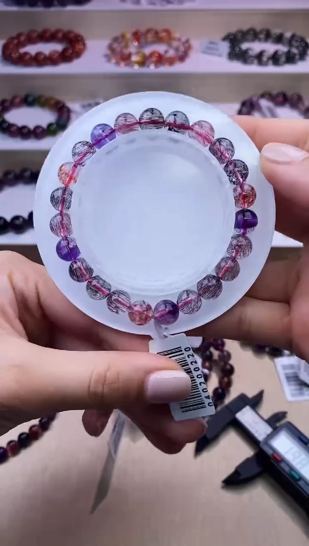 水晶手链未镶嵌黑加仑超七单圈8m+