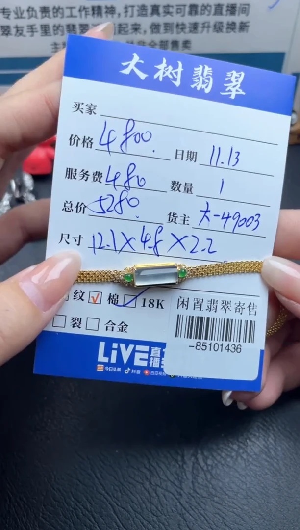 颈饰18K金镶嵌翡翠多人-85101436