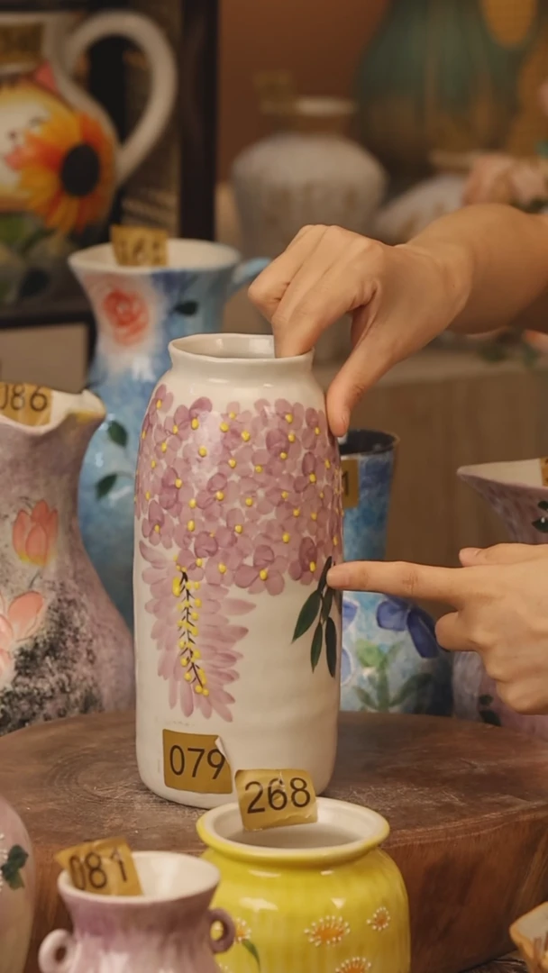 陶瓷079景德镇设计师手作花器摆件侘寂风