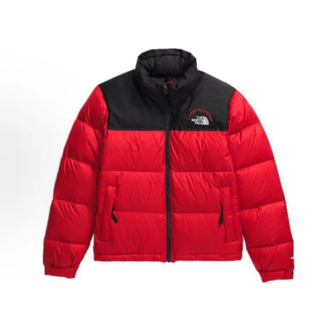 THE NORTH FACE北面女款时尚拼色立领羽绒外套红色NFOA3XEO7GO