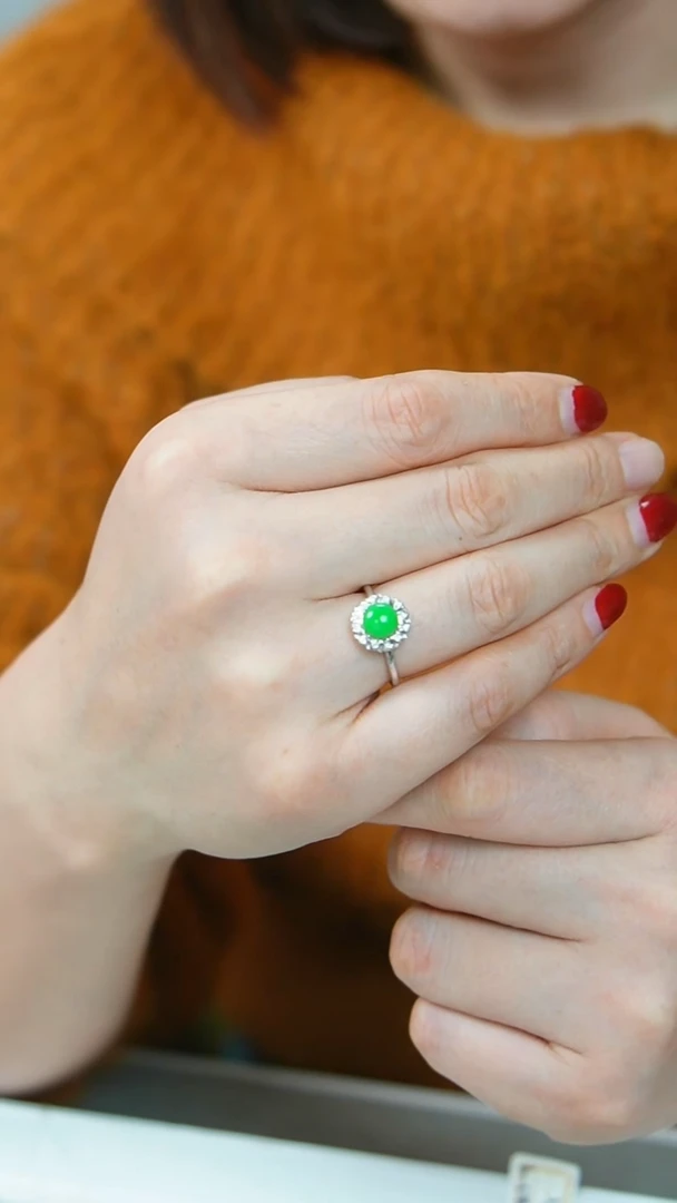【闪购商品】翡翠戒指18K金镶嵌5号新春福利价GG/1