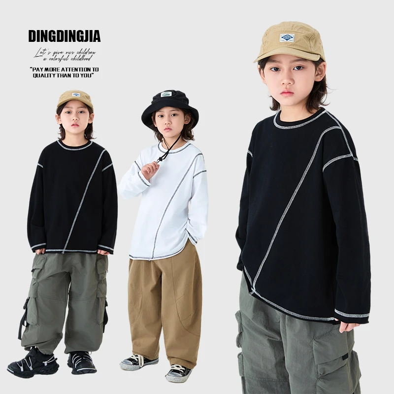 叮叮家童装2025男童春季新款长袖t恤儿童春款打底衫25066