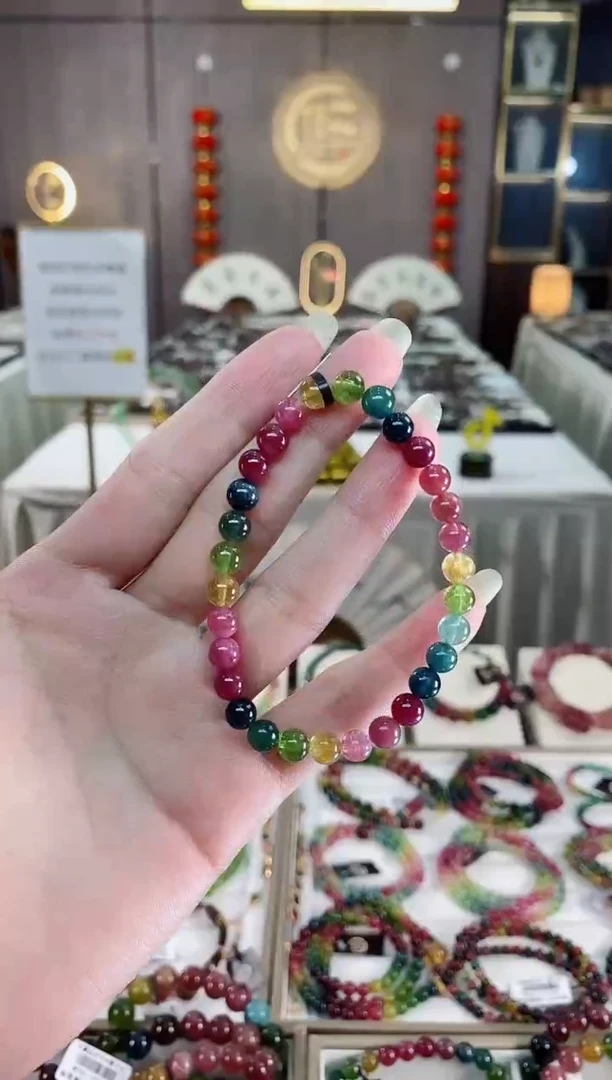 单圈手串6mm+未镶嵌碧玺多样性发货一条