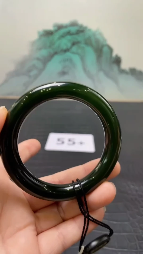 未镶嵌手镯和田玉（碧玉）缘*55+