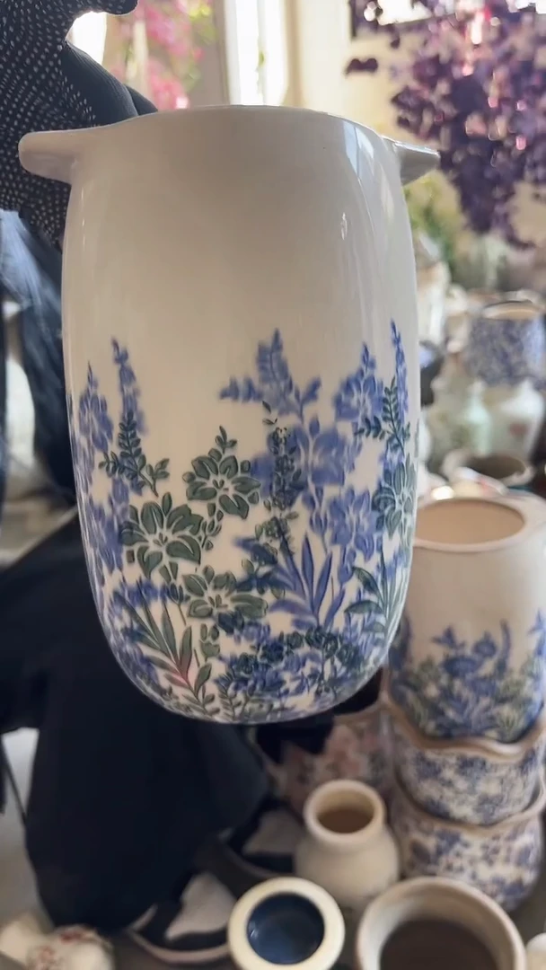 【闪购商品】陶瓷微瑕花盆高21.5cm内口9.5cm