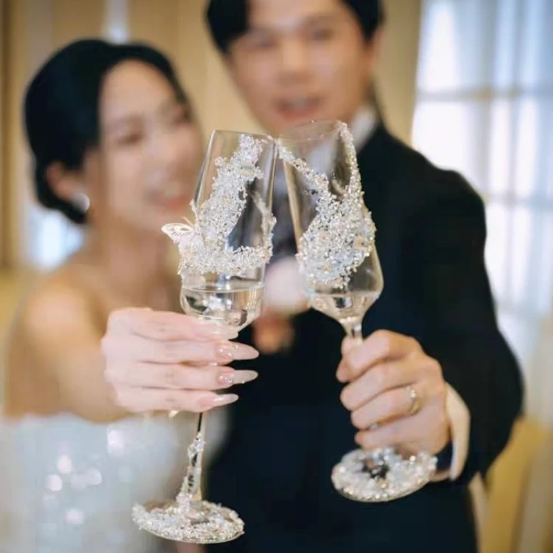 特别的新婚礼物送新人送闺蜜高级感结婚敬酒杯diy手工材料包一对