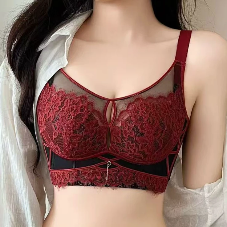 【花花专属】小胸性感蕾丝文胸调整聚拢型内衣防外扩文胸8968