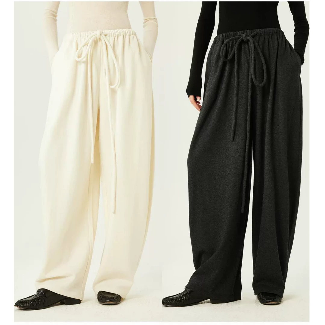 开间/私服强推 慵懒松弛针织 羊毛松紧腰立体粗绳宽松阿拉丁神裤