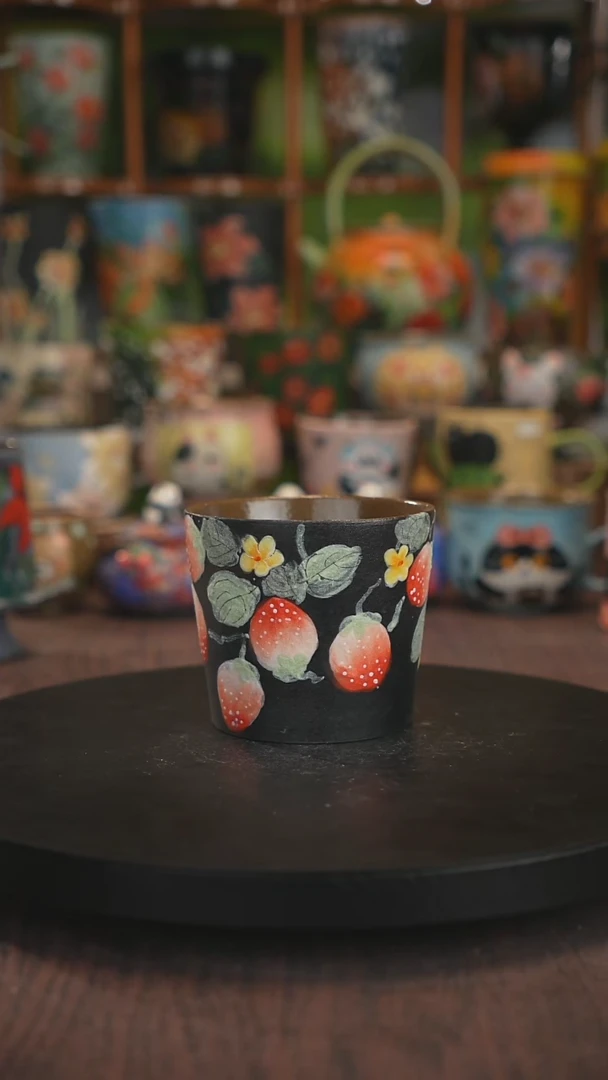 紫砂油画手绘釉下彩
