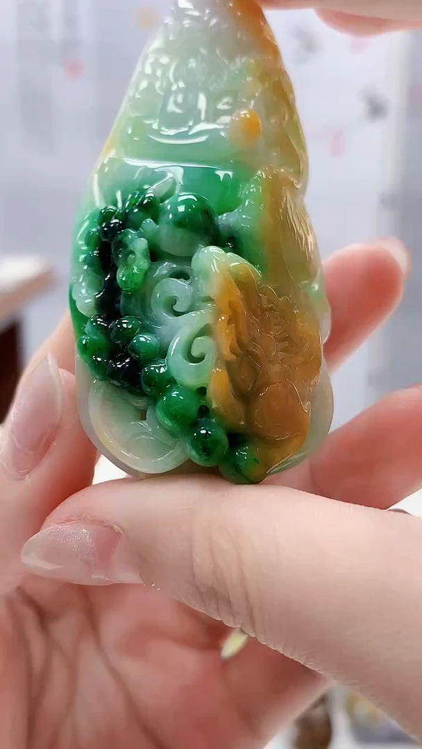 定制翡翠未镶嵌4902lr-毛货挂件282