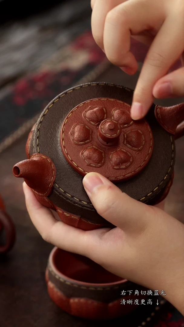 茶杯紫砂非遗茶器-皮革莲花壶