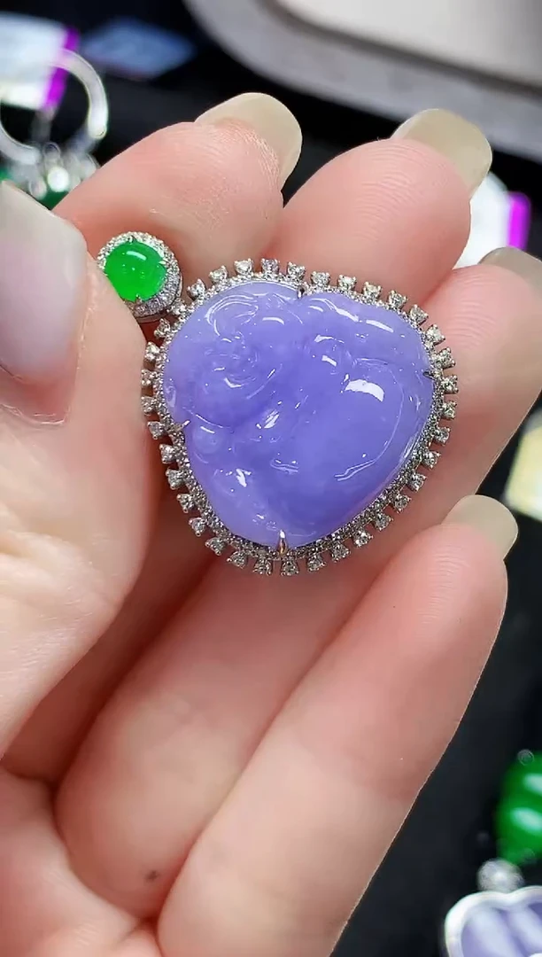 吊坠(不含链)18K金镶嵌翡翠ZJ