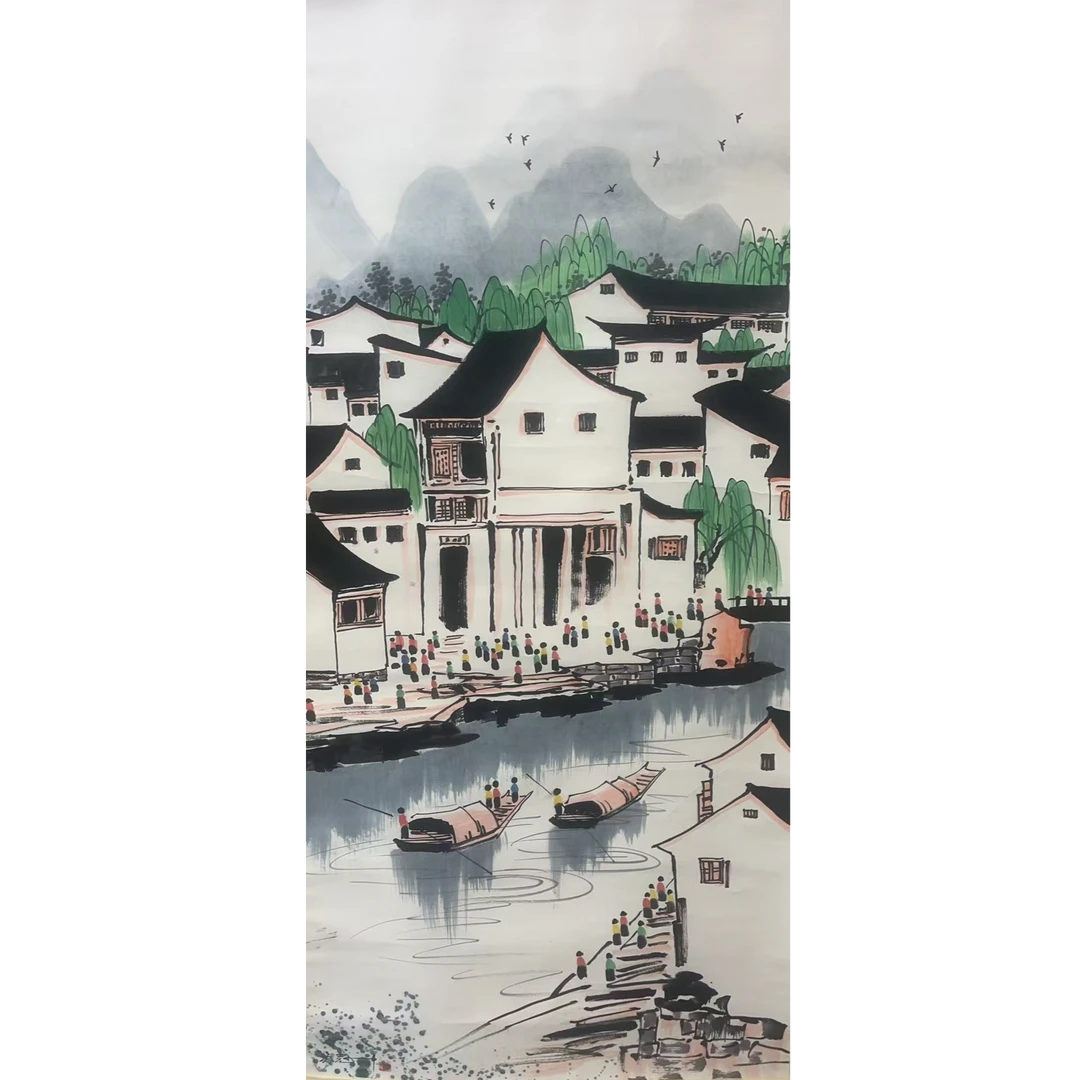 吴 江南立轴137×67 8.2平尺