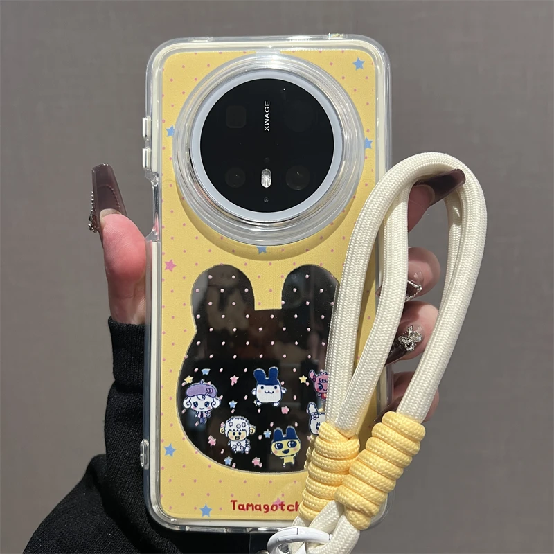 适用华为mate70pro+手机壳pura70镜面波点拓麻歌子Mate60pro女款