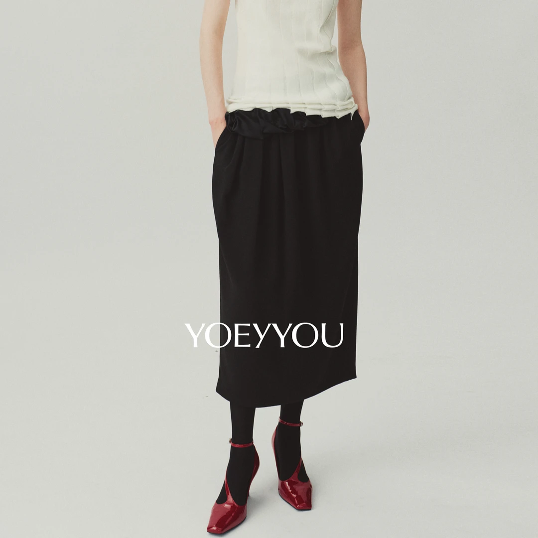 YOEYYOU褶皱装饰垂坠半裙