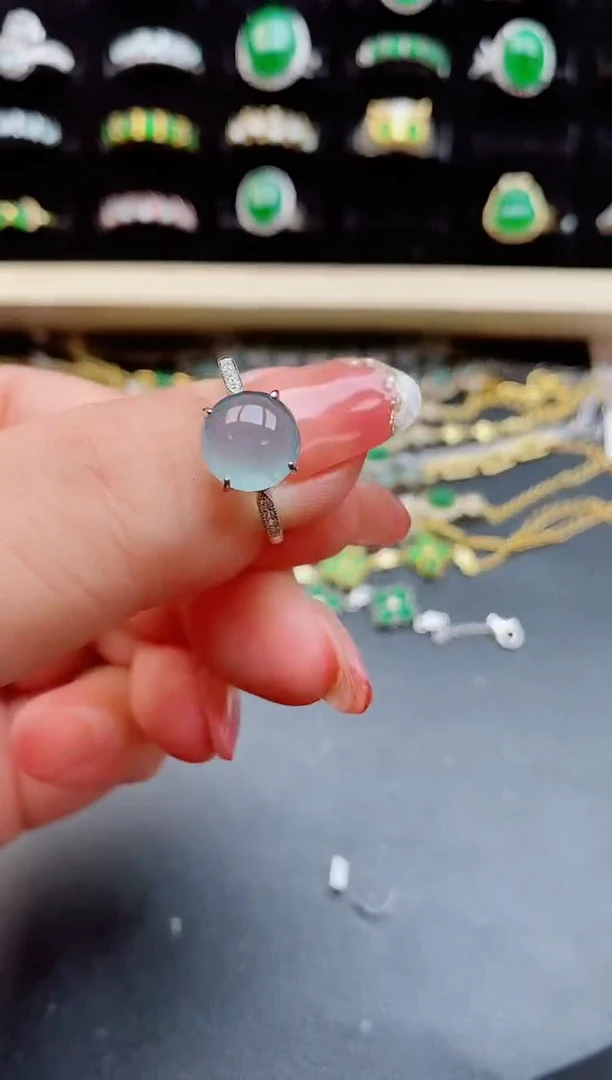 【闪购商品】翡翠戒指银S925镶嵌12121