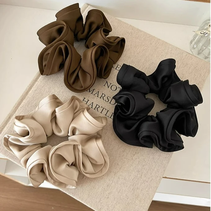 法式复古木耳边大肠发圈女后脑勺扎马尾发绳高弹力耐用橡皮筋头饰