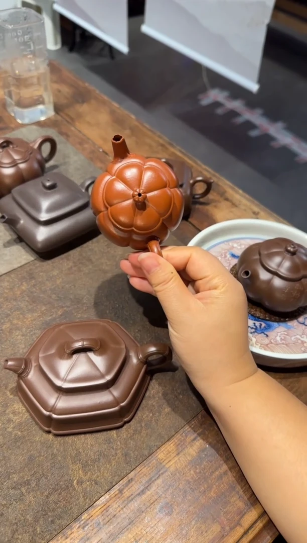 茶壶紫砂小*繁花 朱泥