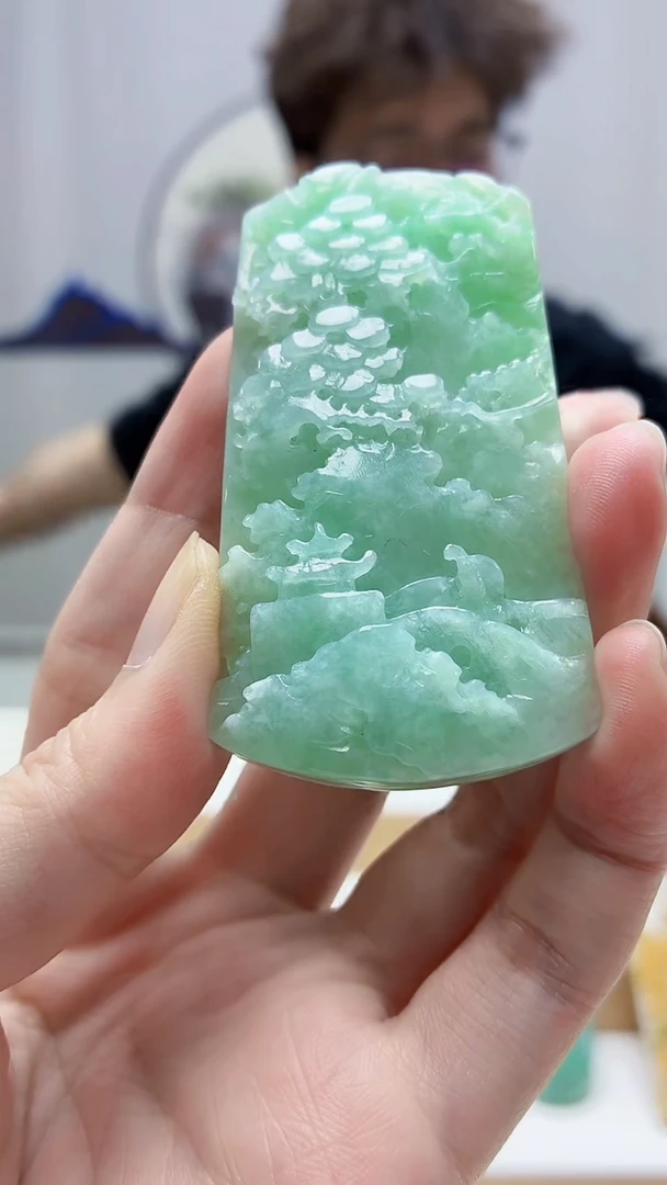 未镶嵌定制翡翠4688zm-毛货挂件山水19