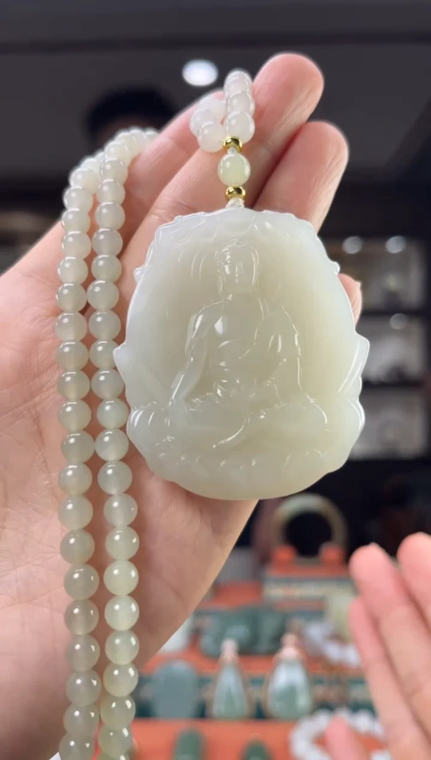 和田玉未镶嵌颈饰佩佩羊 猴