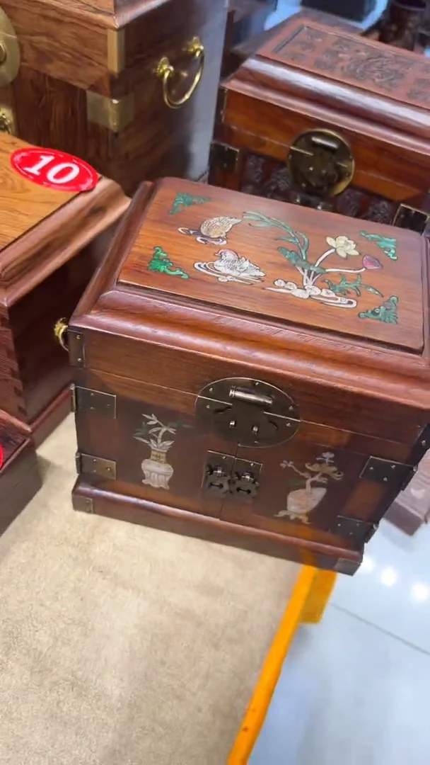 【闪购商品】木鸳鸯戏水官箱首饰箱