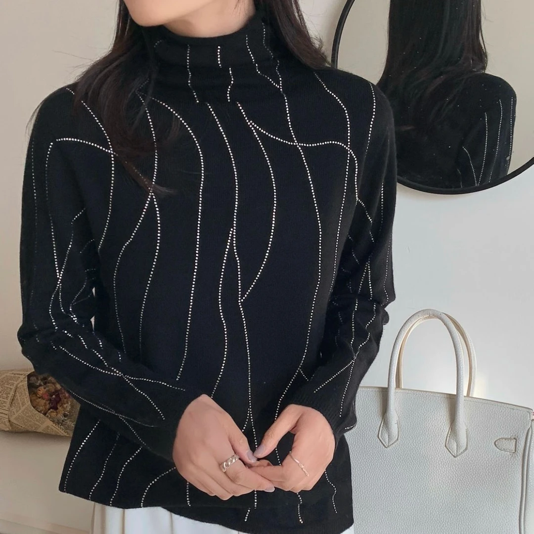 【羊毛】100-200新款羊毛百搭显瘦纯色针织上衣秋冬