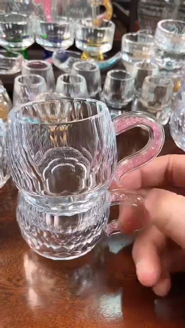 【闪购商品】玺宴新款水晶弯把小茶碗粉钻2个装