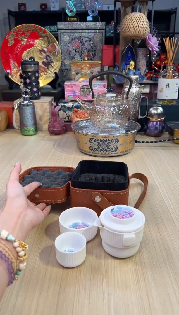 171宫礼绣球花旅行套-皮包磨砂款