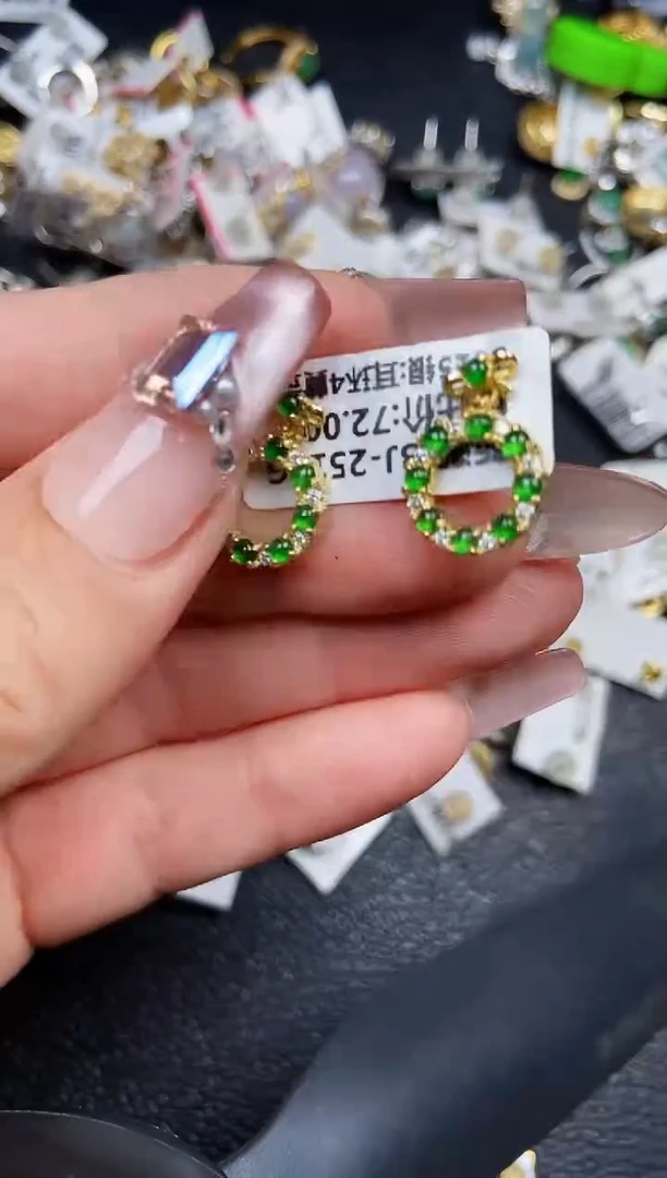 翡翠银S925镶嵌颈饰0360