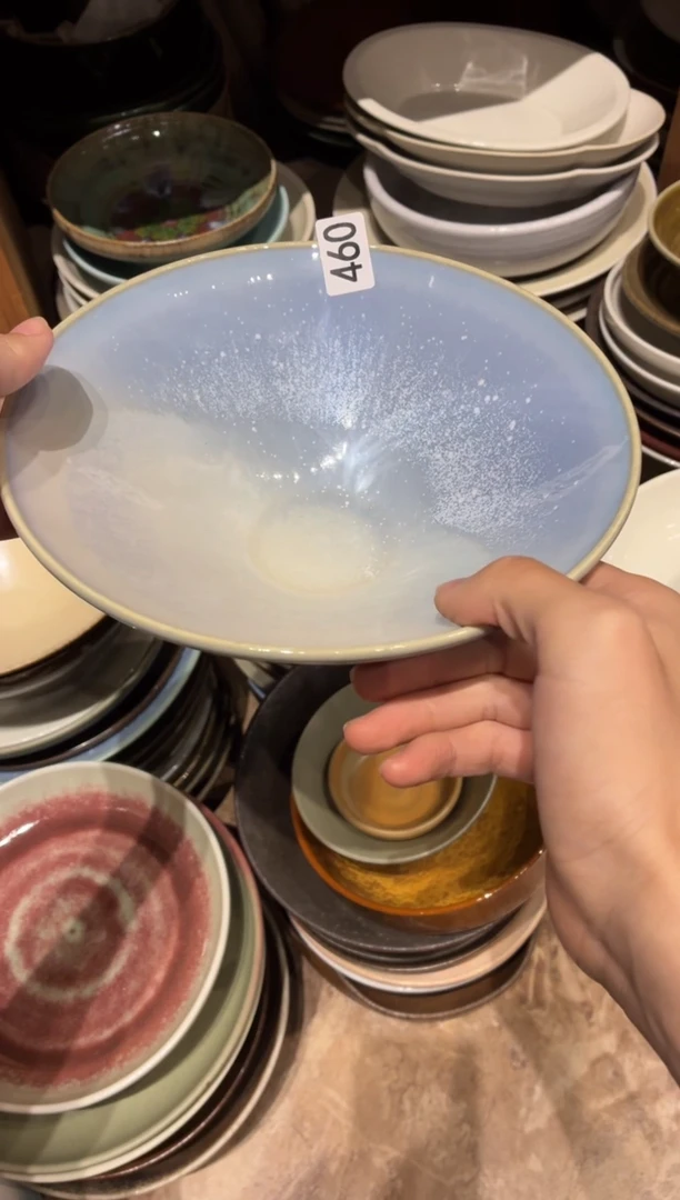 瓷片澜*460粉黛斗笠面碗1个