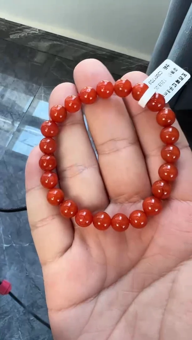 未镶嵌手链南红玛瑙A4瓦西双色手串8mm+