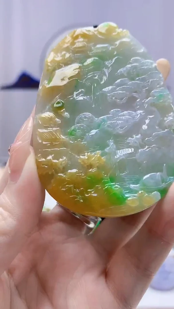 未镶嵌定制翡翠4829DD-毛货挂件145
