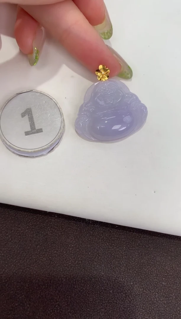 颈饰18K金镶嵌翡翠天然缅甸a货翡翠