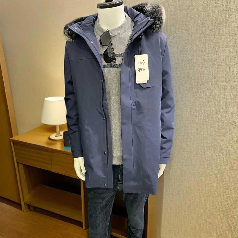 衣品夹克休闲保暖外套时尚户外情侣连帽男款中长款冲锋衣工装