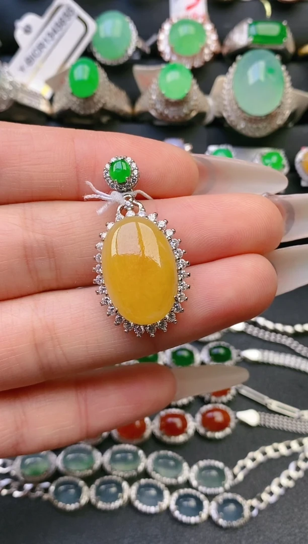 【闪购商品】翡翠戒指银S925镶嵌天然A货翡翠1